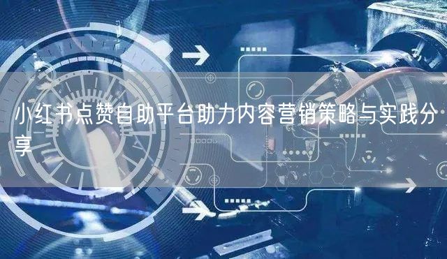小红书点赞自助平台助力内容营销策略与实践分享