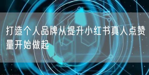 打造个人品牌从提升小红书真人点赞量开始做起