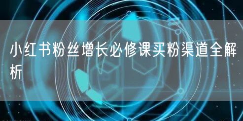 小红书粉丝增长必修课买粉渠道全解析
