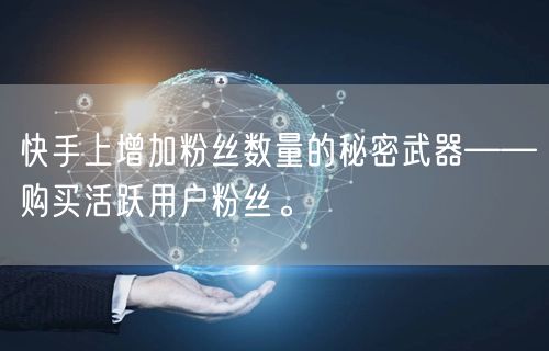 快手上增加粉丝数量的秘密武器——购买活跃用户粉丝。