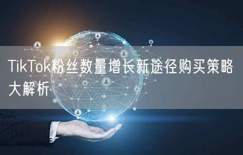 TikTok粉丝数量增长新途径购买策略大解析